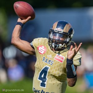 A.J. Springer im Spiel Albershausen Crusaders – Nuernberg Rams A.J. Springer im Spiel Albershausen Crusaders - Nuernberg Rams