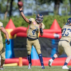 A.J. Springer im Spiel Albershausen Crusaders – Nuernberg Rams A.J. Springer im Spiel Albershausen Crusaders - Nuernberg Rams