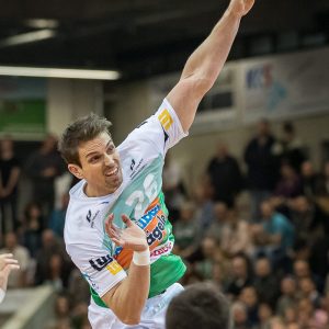 Adrian Pfahl im Europapokal FRISCH AUF Goeppingen – BM Granollers Adrian Pfahl im Europapokal FRISCH AUF Goeppingen - BM Granollers