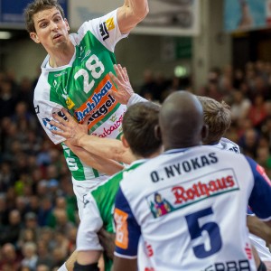 Adrian Pfahl im Spiel FRISCH AUF Goeppingen – Balingen Adrian Pfahl im Spiel FRISCH AUF Goeppingen - Balingen