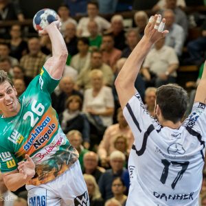 Adrian Pfahl im Spiel Frisch Auf Goeppingen - MT Melsungen