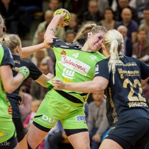 Beate Scheffknecht im SPiel Frisch Auf Goeppingen Frauen - Bietigheim