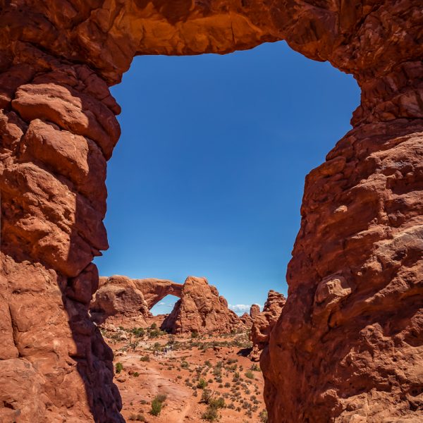Blick durch den Turret Arch auf das South Window Blick durch den Turret Arch auf das South Window