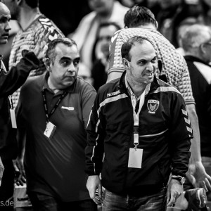 Bob Hanning im Spiel FRISCH AUF Goeppingen-Fuechse Berlin Bob Hanning im Spiel FRISCH AUF Goeppingen-Fuechse Berlin