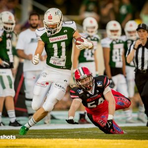 Christian Hafels im Spiel Schwaebisch Hall Unicorns gegen Marburg Mercenaries Christian Hafels im Spiel Schwaebisch Hall Unicorns gegen Marburg Mercenaries