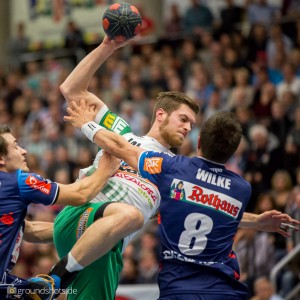Daniel Fontaine im DHB-Pokal HBW Balingen-FRISCH AUF Goeppingen Daniel Fontaine im DHB-Pokal HBW Balingen-FRISCH AUF Goeppingen