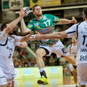 Daniel Fontaine im Spiel Frisch Auf Goeppingen - MT Melsungen