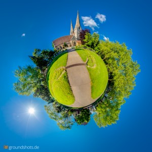 Die Obenhofenkirche Goeppingen als Little Planet
