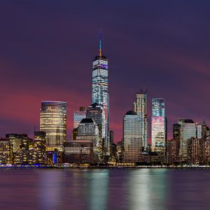 Die Skyline von Lower Manhattan