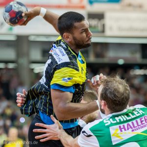 Djibril MBengue im Spiel FRISCH AUF Goeppingen – TVB Stuttgart Djibril MBengue im Spiel FRISCH AUF Goeppingen - TVB Stuttgart