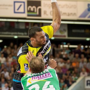 Djibril MBengue im Spiel FRISCH AUF Goeppingen – TVB Stuttgart Djibril MBengue im Spiel FRISCH AUF Goeppingen - TVB Stuttgart