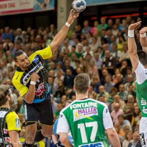 Djibril MBengue  im Spiel FRISCH AUF Goeppingen – TVB Stuttgart Djibril MBengue  im Spiel FRISCH AUF Goeppingen - TVB Stuttgart