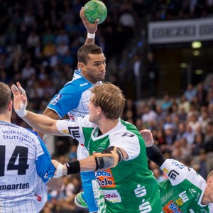 Djibril MBengue im Spiel TVB Stuttgart – FRISCH AUF Goeppingen Djibril MBengue im Spiel TVB Stuttgart - FRISCH AUF Goeppingen