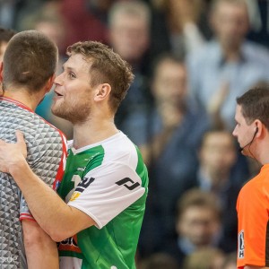 Drago Vukovic und Mimi Kraus im Spiel FRISCH AUF Goeppingen-Fuechse Berlin Drago Vukovic und Mimi Kraus im Spiel FRISCH AUF Goeppingen-Fuechse Berlin