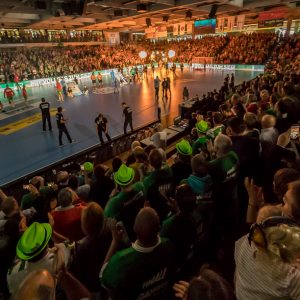Einlauf von FRISCH AUF Goeppingen Einlauf von FRISCH AUF Goeppingen
