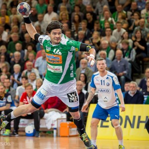 Evgeni Pevnov im Spiel Frisch Auf Goeppingen - Bergischer HC