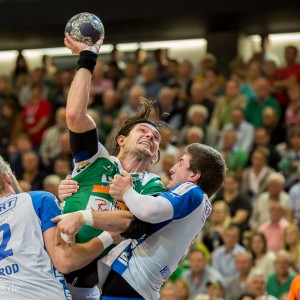 Evgeni Pevnov im Spiel Frisch Auf Goeppingen - Bergischer HC