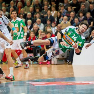 Evgeni Pevnov im Spiel Frisch Auf Goeppingen – MT Melsungen Evgeni Pevnov im Spiel Frisch Auf Goeppingen - MT Melsungen