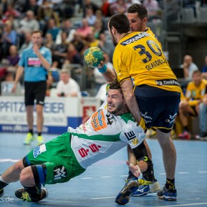 Evgeni Pevnov im Spiel Rhein-Neckar-Loewen – Frisch Auf Goeppingen Evgeni Pevnov im Spiel Rhein-Neckar-Loewen - Frisch Auf Goeppingen