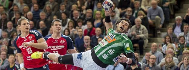 Evgeni Pevnov im Spiel Frisch Auf Goeppingen – SG Flensburg-Handewitt