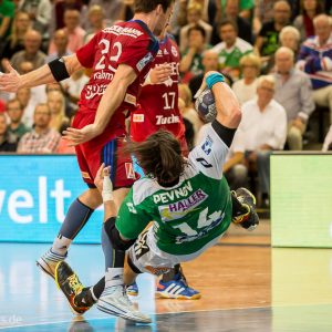 Evgenie Pevnov im Spiel Frisch Auf Goeppingen – HC Erlangen Evgenie Pevnov im Spiel Frisch Auf Goeppingen - HC Erlangen