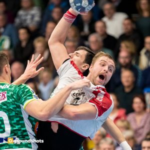 Frederic Stueber im Spiel Frisch Auf Goeppingen - Eulen Ludwigshafen