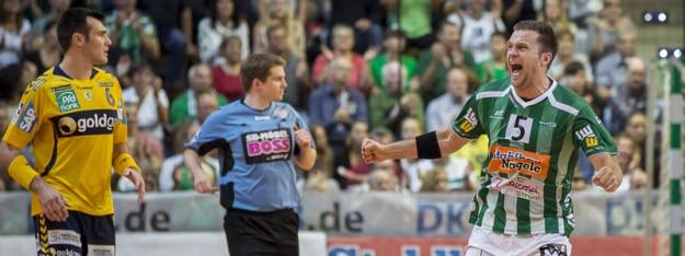 Dragos Oprea im Spiel Frisch Auf Goeppingen – Rhein-Neckar Löwen