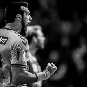 Gedeon Guardiola Vilaplana (Rhein-Neckar Loewen) im Spiel Frisch Auf Goeppingen -Rhein-Neckar Loewen