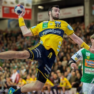 Gedeon Guardiola Vilaplana (Rhein-Neckar Loewen) im Spiel Frisch Auf Goeppingen -Rhein-Neckar Loewen