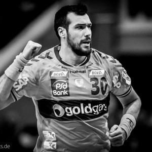 Gedeon Guardiola Vilaplana (Rhein-Neckar Loewen) im Spiel Frisch Auf Goeppingen -Rhein-Neckar Loewen