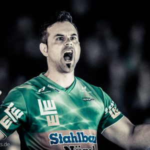 Hallensprecher Marcus Haider vor dem Spiel FRISCH AUF Goeppingen - HC Midtjylland