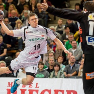 Jeffrey Boomhouwer im Spiel Frisch Auf Goeppingen – MT Melsungen Jeffrey Boomhouwer im Spiel Frisch Auf Goeppingen - MT Melsungen