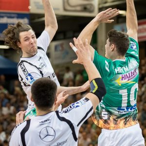 Johannes Sellin im Spiel Frisch Auf Goeppingen - MT Melsungen