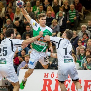 Jona Schoch im Spiel Frisch Auf Goeppingen – MT Melsungen Jona Schoch im Spiel Frisch Auf Goeppingen - MT Melsungen