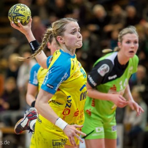Kaya Diehl im Spiel Frisch Auf Goeppingen Frauen - HC Leipzig