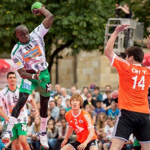 Kevynn Nyokas – Frisch Auf Goeppingen – beim Esslinger Markplatzturnier 2014 Kevynn Nyokas - Frisch Auf Goeppingen - beim Esslinger Markplatzturnier 2014