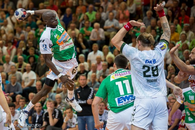 Kevynn Nyokas im Spiel Frisch Auf Goeppingen – Fuechse Berlin Kevynn Nyokas im Spiel Frisch Auf Goeppingen - Fuechse Berlin