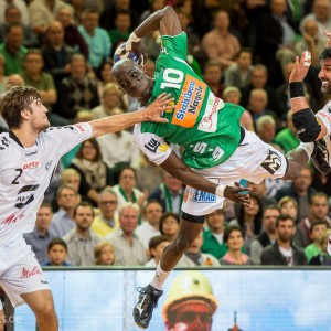 Kevynn Nyokas im Spiel Frisch Auf Goeppingen – GWD Minden Kevynn Nyokas im Spiel Frisch Auf Goeppingen - GWD Minden