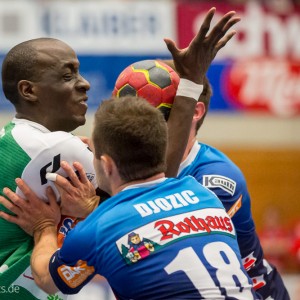 Kevynn Nyokas im Spiel HBW Balingen-Weilstetten – Frisch Auf Goeppingen Kevynn Nyokas im Spiel HBW Balingen-Weilstetten - Frisch Auf Goeppingen
