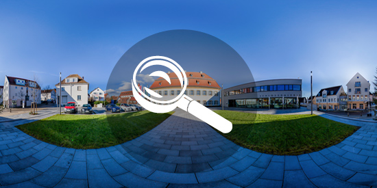 Beim Klick auf das Bild öffnet sich das Kugelpanorama Rechberghausen.