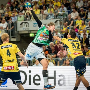 Lars Kaufmann beim Spiel Rhein-Neckar Loewen – Frisch Auf Goeppingen Lars Kaufmann beim Spiel Rhein-Neckar Loewen - Frisch Auf Goeppingen