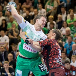 Lars Kaufmann im Finale Fuechse Berlin – FRISCH AUF Goeppingen Lars Kaufmann im Finale Fuechse Berlin - FRISCH AUF Goeppingen