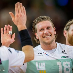 Lars Kaufmann im Spiel FRISCH AUF Goeppingen - HC Midtjylland