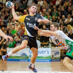 Luc Steins im Spiel FRISCH AUF Goeppingen – Lions Limburg Luc Steins im Spiel FRISCH AUF Goeppingen - Lions Limburg