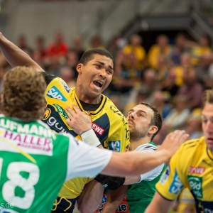 Mads Larsen beim Spiel Rhein-Neckar Loewen – Frisch Auf Goeppingen Mads Larsen beim Spiel Rhein-Neckar Loewen - Frisch Auf Goeppingen