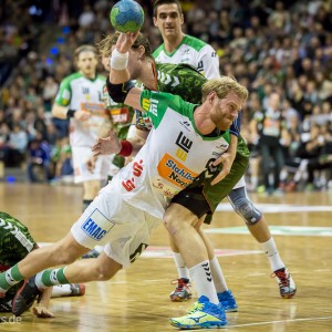 Manuel Spaeth im Spiel Fuechse Berlin - Frisch Auf Goeppingen