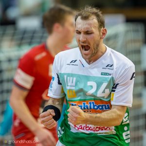 Marcel Schiller im Spiel FRISCH AUF Goeppingen - HC Midtjylland