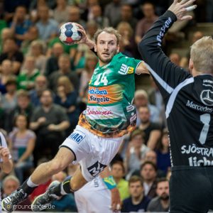 Marcel Schiller im Spiel Frisch Auf Goeppingen - MT Melsungen