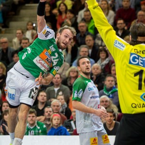 Marcel Schiller im Spiel Frisch Auf Goeppingen - SC Magdeburg