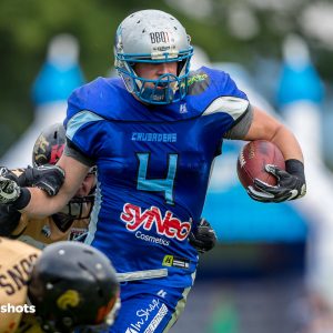 Matthias Scheuring im Spiel Albershausen Crusaders –  Giessen Golden Dragons Matthias Scheuring im Spiel Albershausen Crusaders -  Giessen Golden Dragons